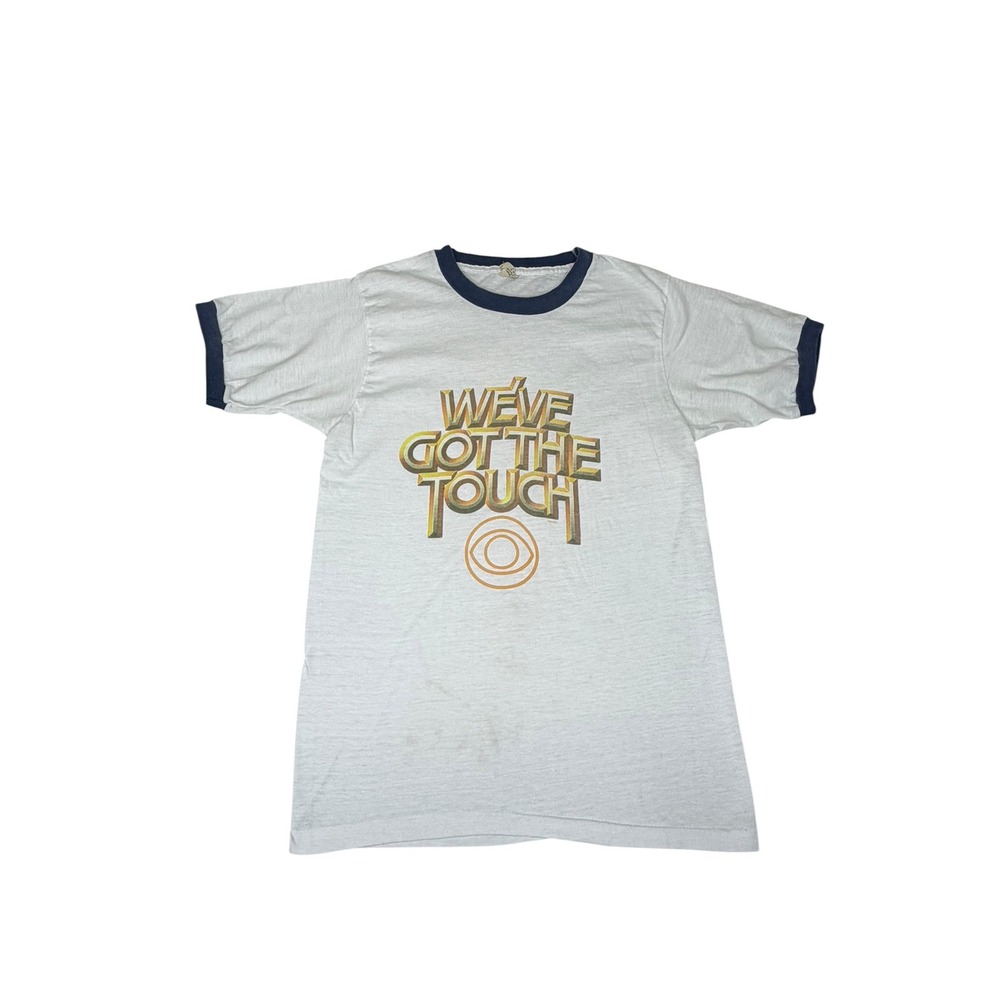Vintage 80s CBS We've Got The Touch Ringer Tshirt Small USA Single Stitch News